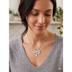 Belk Silverworks Sterling Silver Necklace W/ "Blessed" Rectangular Pendant - NIB